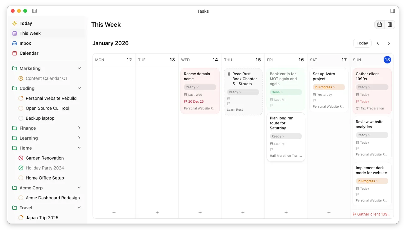 This Week calendar view